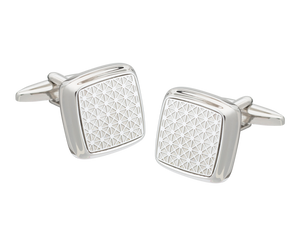 Diagonal Grid Square Cufflinks