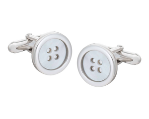 925 Sterling Silver and Mother of Pearl Button Cufflinks