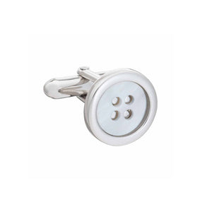 .925 Sterling Silverand Mother of Pearl Button Cufflinks by Elizabeth Parker