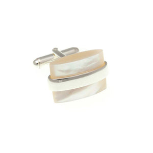 Saturn Mother Of Pearl .925 Sterling Silver Cufflinks by Elizabeth Parker England