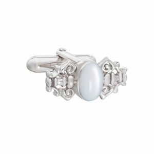 Fancy Mother of Pearl and .925 Sterling Silver Cufflinks by Elizabeth Parker