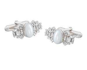 Fancy 925 Sterling Silver Mother of Pearl Cufflinks