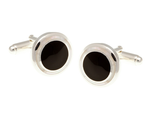 925 Sterling Silver Onyx Mother of Pearl Cufflinks