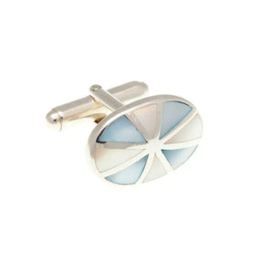 Sunray Cufflinks in .925 Sterling Silverand Mother of Pearl by Elizabeth Parker