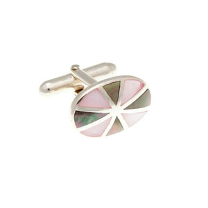 Sunray Cufflinks in .925 Sterling SilverAnd Mother Of Pearl by Elizabeth Parker England