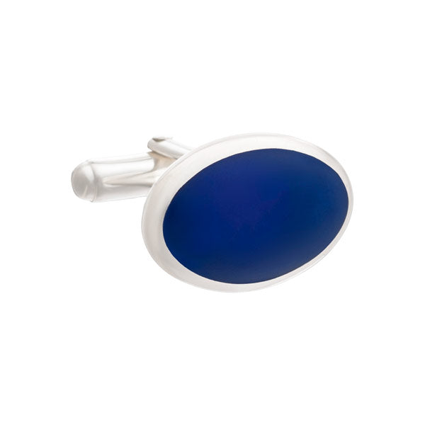 imeless Classic Oval Cufflinks in .925 Sterling Silverand Lapis Lazuli Stone by Elizabeth Parker