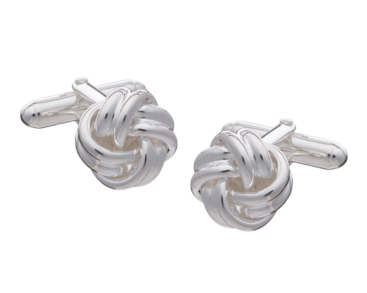 925 Sterling Silver Classic Ribbon Weave Knot Cufflinks