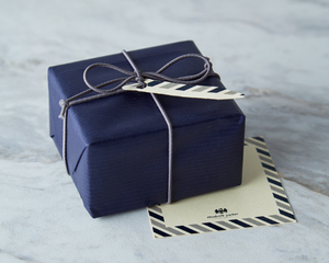 Vintage Diamond Navy Blue Cufflink and Silk Pocket Square Gift Set