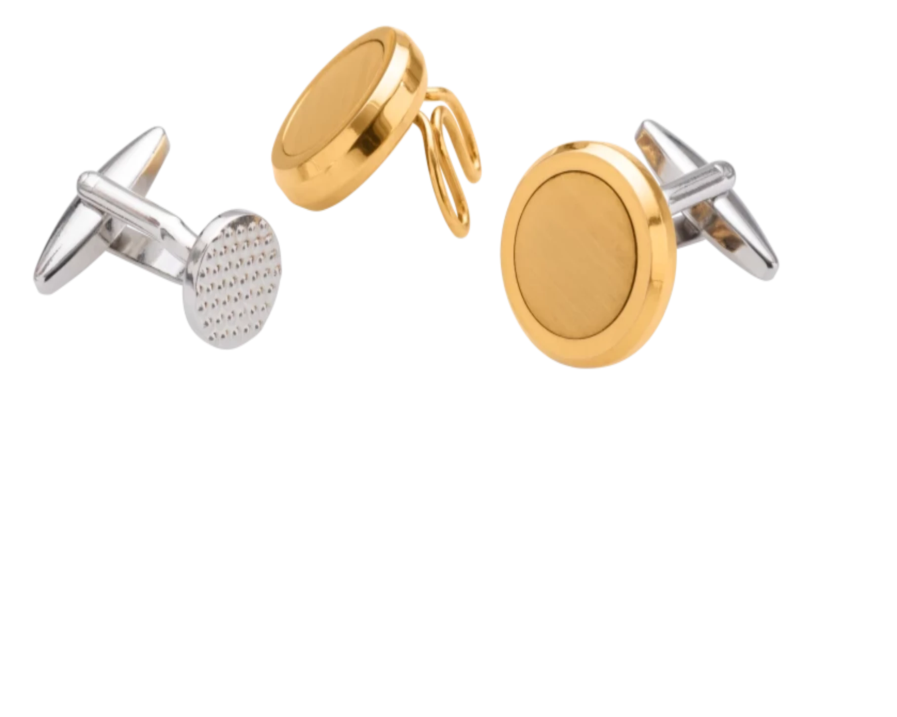 The Multifacet 3 in 1 Gold Plated Button Cover Cufflinks