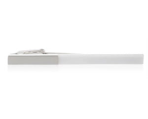 White Acrylic & Polished Metal 55mm Tie Clip by Elizabeth Parker